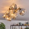 Ripoll ceiling light, globe light gold, black, 10-light sources