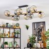 Ripoll ceiling light, globe light gold, black, 10-light sources