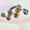 Ripoll ceiling light, globe light gold, black, 10-light sources
