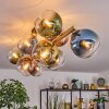 Koyoto ceiling light, globe light gold, black, 10-light sources