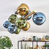 Koyoto ceiling light, globe light gold, black, 10-light sources