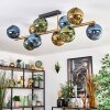 Koyoto ceiling light, globe light gold, black, 10-light sources