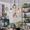 Ripoll hanging light, globe light, pendant light Amber, clear, Smoke-coloured, 4-light sources