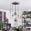 Ripoll hanging light, globe light, pendant light Amber, clear, Smoke-coloured, 4-light sources