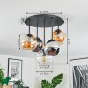 Koyoto ceiling light, globe light 37 cm Amber, chrome, clear, Smoke-coloured, 5-light sources