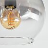 Koyoto ceiling light, globe light 37 cm Amber, clear, Smoke-coloured, 5-light sources