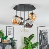 Ripoll ceiling light, globe light Amber, clear, Smoke-coloured, 5-light sources