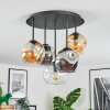 Ripoll ceiling light, globe light Amber, clear, Smoke-coloured, 5-light sources