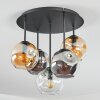 Ripoll ceiling light, globe light Amber, clear, Smoke-coloured, 5-light sources