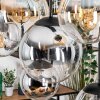 Gastor hanging light, globe light, pendant light Amber, chrome, clear, Smoke-coloured, 8-light sources
