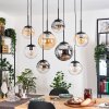 Gastor hanging light, globe light, pendant light Amber, clear, Smoke-coloured, 8-light sources