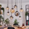 Gastor hanging light, globe light, pendant light Amber, clear, Smoke-coloured, 8-light sources