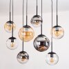 Gastor hanging light, globe light, pendant light Amber, clear, Smoke-coloured, 8-light sources