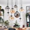 Gastor hanging light, globe light, pendant light Amber, clear, Smoke-coloured, 8-light sources