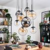 Gastor hanging light, globe light, pendant light Amber, clear, Smoke-coloured, 8-light sources