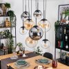 Gastor hanging light, globe light, pendant light Amber, clear, Smoke-coloured, 8-light sources