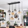 Gastor hanging light, globe light, pendant light Amber, clear, Smoke-coloured, 8-light sources