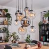Gastor hanging light, globe light, pendant light Amber, clear, Smoke-coloured, 8-light sources