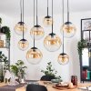 Gastor hanging light, globe light, pendant light Amber, clear, 8-light sources