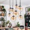 Gastor hanging light, globe light, pendant light Amber, clear, 8-light sources