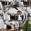Gastor hanging light, globe light, pendant light chrome, clear, Smoke-coloured, 8-light sources