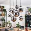 Gastor hanging light, globe light, pendant light chrome, Smoke-coloured, 8-light sources