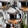 Gastor hanging light, globe light, pendant light chrome, Smoke-coloured, 8-light sources