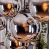 Gastor hanging light, globe light, pendant light chrome, Smoke-coloured, 8-light sources