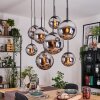 Gastor hanging light, globe light, pendant light chrome, Smoke-coloured, 8-light sources