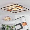 Hadel ceiling light LED Wood like finish, black, 1-light source
