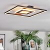 Hadel ceiling light LED Wood like finish, black, 1-light source