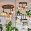 Koyoto ceiling light, globe light 45 cm Amber, clear, Smoke-coloured, 5-light sources