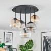 Koyoto ceiling light, globe light 45 cm Amber, clear, Smoke-coloured, 5-light sources