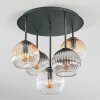 Koyoto ceiling light, globe light 45 cm Amber, clear, Smoke-coloured, 5-light sources