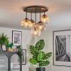 Koyoto ceiling light, globe light 45 cm Amber, clear, Smoke-coloured, 5-light sources