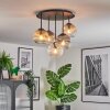 Ripoll ceiling light, globe light Amber, clear, Smoke-coloured, 5-light sources