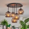 Ripoll ceiling light, globe light Smoke-coloured, 5-light sources
