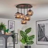Ripoll ceiling light, globe light Smoke-coloured, 5-light sources
