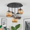 Ripoll ceiling light, globe light Amber, Smoke-coloured, 5-light sources
