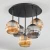 Ripoll ceiling light, globe light Amber, Smoke-coloured, 5-light sources
