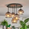 Ripoll ceiling light, globe light clear, Smoke-coloured, 5-light sources