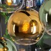 Koyoto hanging light, globe light, pendant light blue, gold, green, clear, 8-light sources
