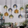 Koyoto hanging light, globe light, pendant light blue, gold, green, clear, 8-light sources