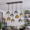 Koyoto hanging light, globe light, pendant light blue, gold, green, clear, 8-light sources
