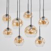 Ripoll hanging light, globe light, pendant light Amber, clear, 8-light sources