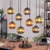 Koyoto hanging light, globe light, pendant light blue, green, coppery, 8-light sources