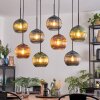 Koyoto hanging light, globe light, pendant light blue, green, coppery, 8-light sources