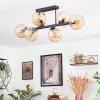 Koyoto ceiling light, globe light Amber, 6-light sources