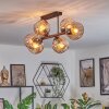 Koyoto ceiling light, globe light Amber, 6-light sources