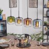 Lauden hanging light, pendant light blue, green, clear, coppery, Smoke-coloured, 4-light sources